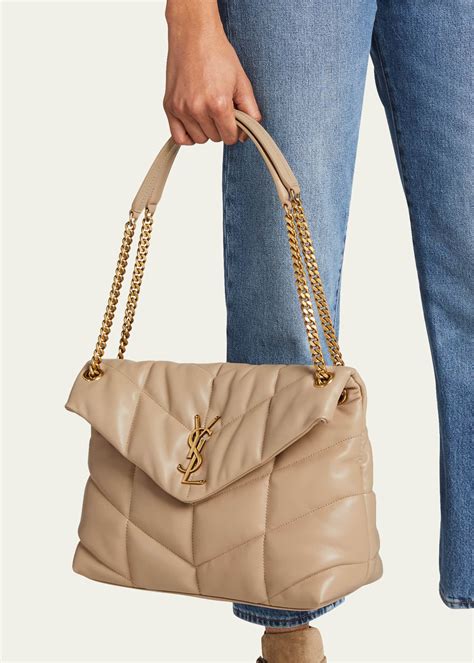 ysl loulou cream|Saint Laurent Medium Loulou Puffer Shoulder Bag.